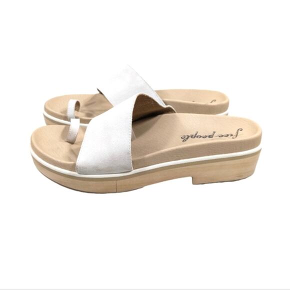 Free People Azure Footbed Platform Slides GUC $178 Size 41 US 10/10.5. S2793 - Picture 6 of 11